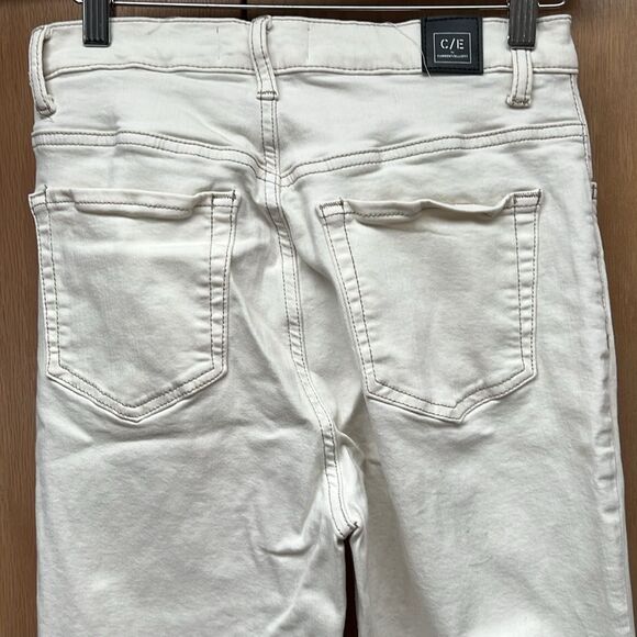C/E Current Elliott Women High Rise Flare Jeans Benington Cream Colored Size 27 - Picture 7 of 10